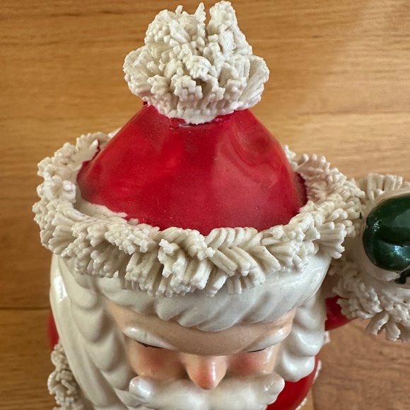 Vintage Santa Claus Bank Coin Bank Spaghetti Trim Japan 1950's-60's - Picture 10 of 14